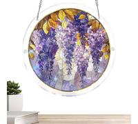 Acrylic Sun Catcher Kit, Puzzle Flower Decor, Crystal Light Refraction Ornament, Hangable Window Art Panel Set, for Spring Holiday Birthday Party Office Bedroom Dorm Bathroom Decor Use