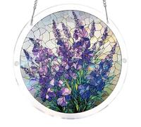 Acrylic Sun Catcher Kit, Puzzle Flower Decor, Crystal Light Refraction Ornament, Hangable Window Art Panel Set, for Spring Holiday Birthday Party Office Bedroom Dorm Bathroom Decor Use