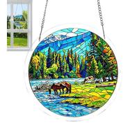 Acrylic Sun Catcher Panel - Hanging Window Decor for Light Reflection Rainbow Display | Transparent Art Ornament with Color Prism Effect for Room Garden Patio Bright Visual Accent