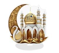 Acrylic Suncatcher - Fantasy Castle Moon Decor, Flat Celestial Hanging with Weighted Stand Support, Bright Holiday Room Accent, Ideal for Bedroom Nursery Window Vehicle Display