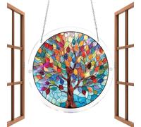 Acrylic Suncatcher Ornament, Tree Shape Rainbow Light, Catcher Pendant Decor, Memorial Sun Crystal Hanging Piece, Decorative Wall Garden Porch Balcony Home Window Farm Use