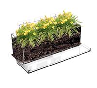 Acrylic Window Planter | Transparent Rectangular, Square & Gem-Shaped Plant Pots, Durable Acrylic, 12x3.9x4.3in/3x3x3in/4x3x4in, Ideal For Indoor Gardens, Kitchen , Or Home Décor Plant Display