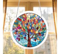 Acrylic Window Suncatcher - Rainbow Hanging Ornament, Decorative Jigsaw Pendant with Light Refraction Effect for Bright Color Display Acrylic Suncatcher Decor for Home Window Garden 7.4inches