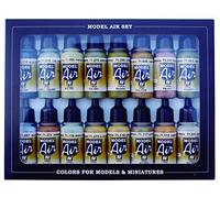 Acrylicos Vallejo Lot de 16 flacons d'air modèle « Deuxième Guerre mondiale allemande et Afrique » 17 ml
