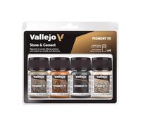 Createx Vallejo Lot de pigments acryliques pour pierre et ciment (VAL73192) 4×35 ml