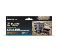 Createx Vallejo Peintures acryliques WizKids 080256 – Lot de 8 pour bois et acier 8 ml