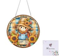 Acrylique 2d plat heureux automne bricolage suspendu kits d'art en diamant décoration de porte murale