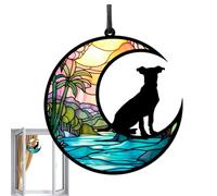 Acrylique acrylique dog - en forme - pendentif décoratif fait à la main, ornement artistique pour les murs | Décoration pour les fenêtres internes dans le style lunaire, panneau de