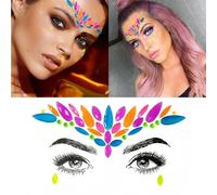Acrylique Corps Visage Décoration Cristal Diamant Tatouage Pâte Strass Autocollant Avec Larme Et Bâton Pas De Colle Résiduelle Gauche