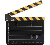 Acrylique Directeur Scène Clap Tv Comité De Film Action Board Film Cut Prop (Noir / Jaune)