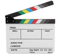 Acrylique Directeur Scène Clap Tv Comité De Film Action Board Film Prop Avec Un Stylo (Blanc) Blanc G