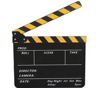 Acrylique Directeur Scène Clap Tv Comité De Film Action Board Film Prop Avec Un Stylo (Noir / Jaune) G