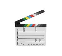 Acrylique Directeur Scène Clap Tv Film Action Board Cut Prop Stylo ( Blanc)