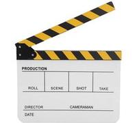 Acrylique Directeur Scène Clap Tv Film Action Board Film Cut Prop (Noir / Jaune / Blanc) G