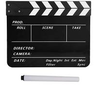 Acrylique Directeur SCÈNE Clapperboard TV Film Action Board Film Coupe Prop en Couleur Blanc pour LA Photographie DÉCORATION DE LA Maison (Tableau Noir et Blanc PAV1BBE)