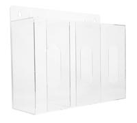 Acrylique Distributeur Mural de Masques à 3 Compartiments | Boîte Transparente à Façade Ouverte, Fixation Murale Pratique, pour Examens, Bureau, Laboratoire et Rangement
