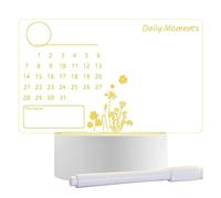 Acrylique Dry Board - Tableau d'affichage de bureau Calendrier avec | Effaçable Écriture Transparent Nuit Lumière de Nuit Bloc-notes avec Stylo pour Home School