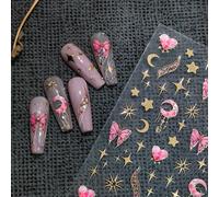 Acrylique Grav¿¿ Autocollant ¿¿ Ongles Holographi Fleurs Bleues Ligne D'or Auto-Adh¿¿Sif Ongles Transfert Curseurs Enveloppes Manucure Feuilles Z0661 - Type M050