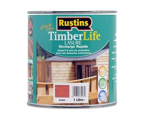 Acrylique Lasure Acajou teinté extérieur 5 ans de protection UV pour le bois - 12m² - 1 L (Rustins)