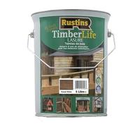 Acrylique Lasure Chêne foncé teinté extérieur 5 ans de protection UV pour le bois 60m² - 5 L (Rustins)