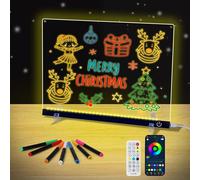 Acrylique LED tableau de dessin w/APP & télécommande Touch bouton de contrôle, LED tableau de notes avec couleur, tableau d'effacement sec w/lumière LED, mémo lumineux, idéal pour les cadeaux