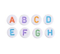 Hilitand 500Pcs 7 Couleurs Acrylique Lettres A-Z Perles Rondes Alphabet pour DIY Bracelet Collier pour Enfants Jouets à la Main