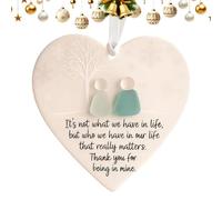 Acrylique Love Heart Friendship Pendentif - Savoure Verre de mer pour Vrais Amis | Décor de cœur 8cm x 8cm pour Filles, Adolescents, Femmes, étudiants, Cadeau pour Anniversaire.