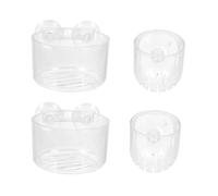 Acrylique Nourrisseur Rouges 4 Pièces pour Aquarium Poissons | Gobelet Alimentaire Transparent, Observation du Repas, Gestion Facile du Bac, pour Crevettes et Eau Douce