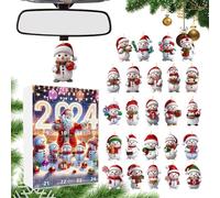 Acrylique - Pendentif de Noël compte à rebours 24 jours à suspendre | Charmant affichage de vacances pour voiture, maison, bureau, fenêtre, mur, porte, bureau, chambre à coucher, cuisine, salle de