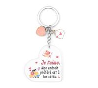 Acrylique Porte Clef Cadeau Papy Papi Maman Papa Couple Copain Copine Anniversaire Noel Retraite Remerciement Saint Valentin Fête Des Pères Mères Porte adeau Homme Femme Original