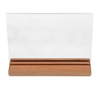 Acrylique Présentoir de Menu en Bois, Support Stable pour Restaurant | Base Épaisse Antidérapante Bandes Silicone, pour Cartes Qr et Documents, Comptoir Caisse