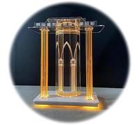 Acrylique Pupitre Transparent Chaire D'église, LED Mobile Podium Conférence | Multifonctionnelle Avec Roulettes Et Plateforme De Lecture Podium De Conférence, Pour Présentation Mariages Écoles(Podium B)