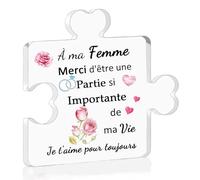 Acrylique Puzzle Plaque Signe Saint-Valentin Cadeaux Anniversaire Couples Distance Relation Femmes Hommes Mari Âme Soeur Mariage personnalisé Merci d'être Une Partie Si Importante de Ma Vie (Femme)