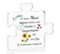 Acrylique Puzzle Plaque Signe Saint-Valentin Cadeaux Anniversaire Couples Distance Relation Femmes Hommes Mari Âme Soeur Mariage personnalisé Merci d'être Une Partie Si Importante de Ma Vie (Mari)