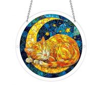 Acrylique Puzzle Suncatcher fenêtre accrochée, 7,4 Pouces Bricolage vitral Kit de Soleil pour fenêtre, Porte, Jardin et décor intérieur, Cadeau pour Les Femmes et Les Hommes (E)