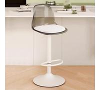 Acrylique Tabouret Bar Transparent Élévateur Pivotant À 360 Tabouret de Bar avec Poignée, Chaise Haute Bar avec Anneau en Caoutchouc Antidérapant(Gray,38.5cm*62-82cm)
