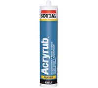 Acryrub - Mastic acrylique - Soudal - Cartouche de 310 ml Blanc