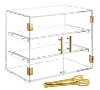 Acryvic Vitrine de boulangerie à 3 plateaux, présentoir professionnel pour pâtisseries