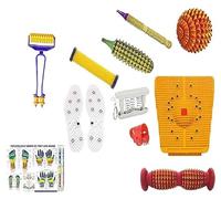 ACS MART Kit d'acupression combo sujok outils de thérapie massage outils en bois acu massage corps rouleau de pied tout en un ensemble d'acupression soins de santé Combo Pack