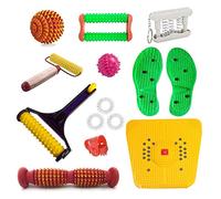 Acs Sujok Ball Acu Ball - Mini rouleau en bois Acu - Tapis de pied magnétique - Exerciseur de poche - 3 anneaux de doigt Sujok - Rouleau de pouce en bois - Semelle de chaussure Jimmy Yoko - Mini