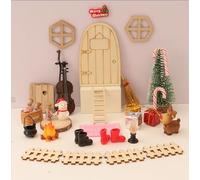Acsatont Complete Set de Noël, 42 Pièces Décorations GNOME de Noël, Accessoires de Porte Âgés avec Arbre de Noël, Boîtes aux Lettres, orignaux, Bonhomme de Neige, Cadeau de Bricolage pour Enfants