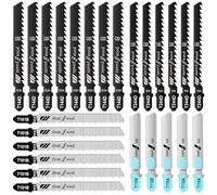 Acsatont Jeu de Lames de Scie Sauteuse, 25 PièCes Lames Scie de Couteau Set, Les Lames Scie de La Scie Sauteuse Pour le Bois, Le MéTal et Le Plastique, Avec BoîTier de Rangement (25)