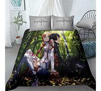 acsefire Anime Sword Art Online Ensemble de literie imprimé SAO Housse de Couette Ensembles 3 pièces Housse de Couette et taies d'oreiller Kirito - King(#2 240cm*220cm)