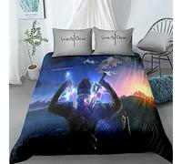 acsefire Anime Sword Art Online Ensemble de literie imprimé SAO Housse de Couette Ensembles 3 pièces Housse de Couette et taies d'oreiller Kirito - King(#12 240cm*220cm)