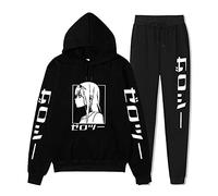 acsefire Darling in The Franxx Sweat À Capuche Pantalons Ensembles Zero Two Cosplay Ensemble 2 pièces Anime Imprimé Pull Jogging Pantalon Costumes Unisexe