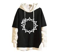 acsefire Sweat à Capuche Unisexe The Seven Deadly Sins Faux Deux pièces surpiqûres Sweats Dragon's Sin of Wrath Meliodas Sweat à Capuche Cosplay Sweat