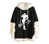 acsefire Sweat Anime Unisex JoJo's Bizarre Adventure imprimé à Manches Longues Sweat à Capuche drôle Dessin Kujo Jotaro Faux Deux Pull JoJo Sweat