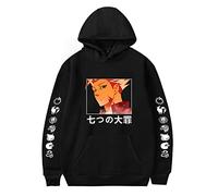 acsefire The Seven Deadly Sins Hoodies Ban Pull Meliodas Sweat Casual Harajuku Dragon's Sin of Wrath Pull pour Hommes Femmes Adolescents