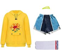acsefire Wonder Egg Priority Cosplay Costume Ohto AI Sweat à Capuche Shorts Perruque Ensemble pour Halloween Anime Party Cos Sweat à Capuche Ensemble