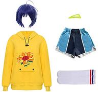 acsefire Wonder Egg Priority Cosplay Costume Ohto AI Sweat à Capuche Shorts Perruque Ensemble pour Halloween Anime Party Cos Sweat à Capuche Ensemble
